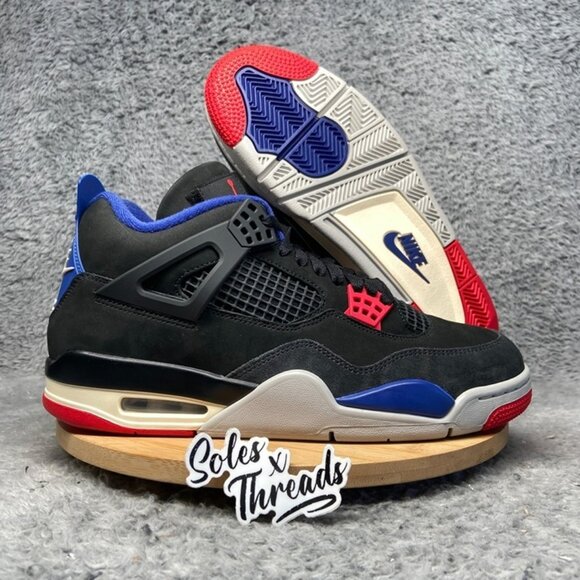 Air Jordan 4 Retro Rare Air White Lettering SZ 10 Men Black Red Blue FV5029-003 - Picture 1 of 9